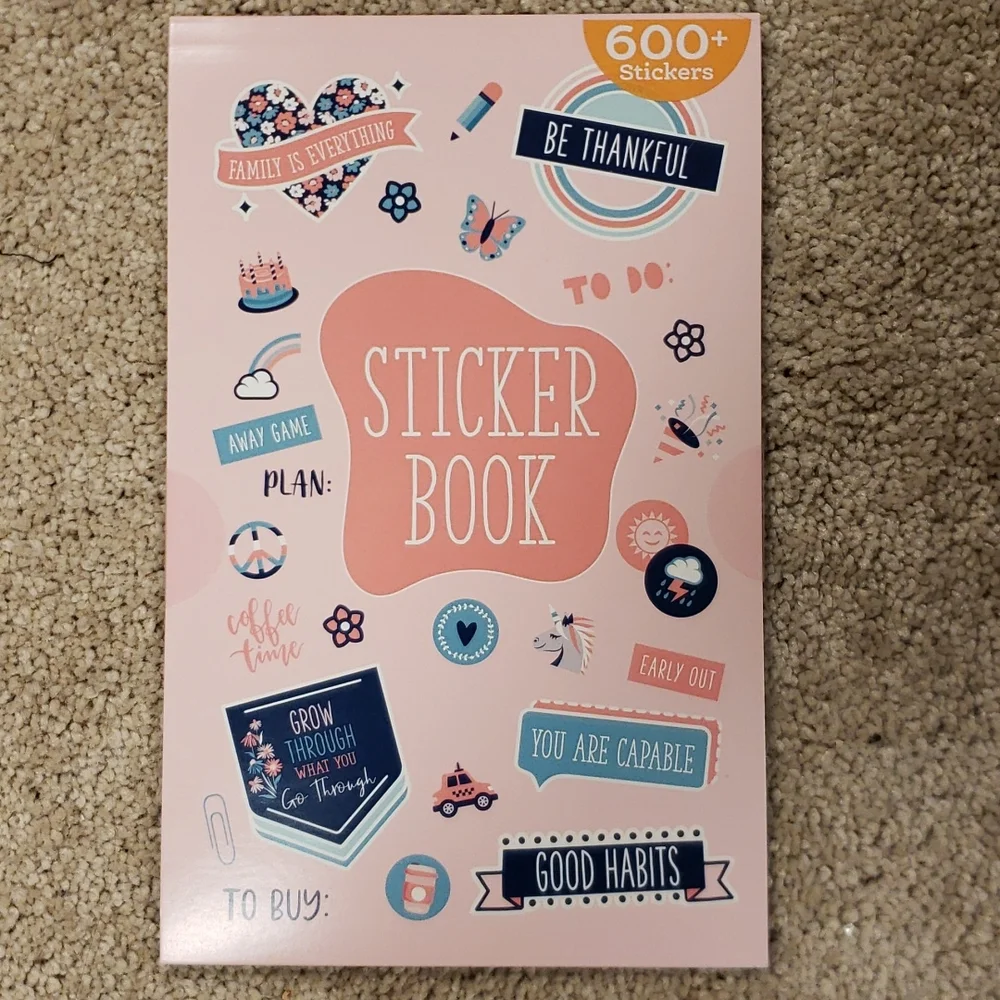 New Sticker book planner 5 inch by 7.9 inch 600+ stickers 15 pages